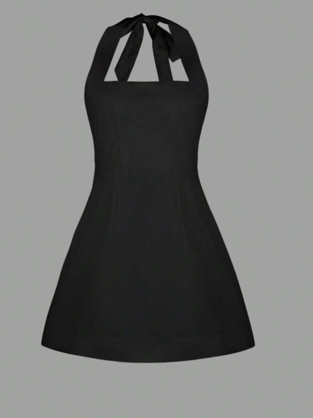 Black halter mini dress